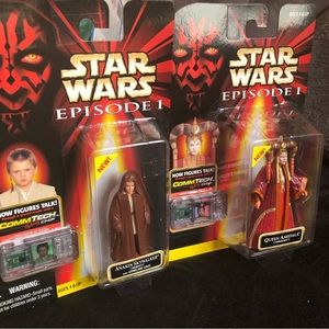 1999 Star Wars Episode 1 Anakin Skywalker & Queen Amidala with Commtech Chip nwt